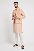 Ethnic India Pink Bundi Men's Jacket Abstract Blended