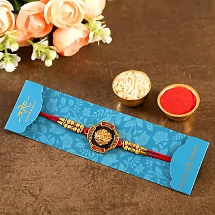 Traditional Lion Face Rakhi & Healthy Almonds