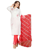 Vamika Embroidery Rayon Off White Party Wear/Casual Wear Kurta Set/Suit