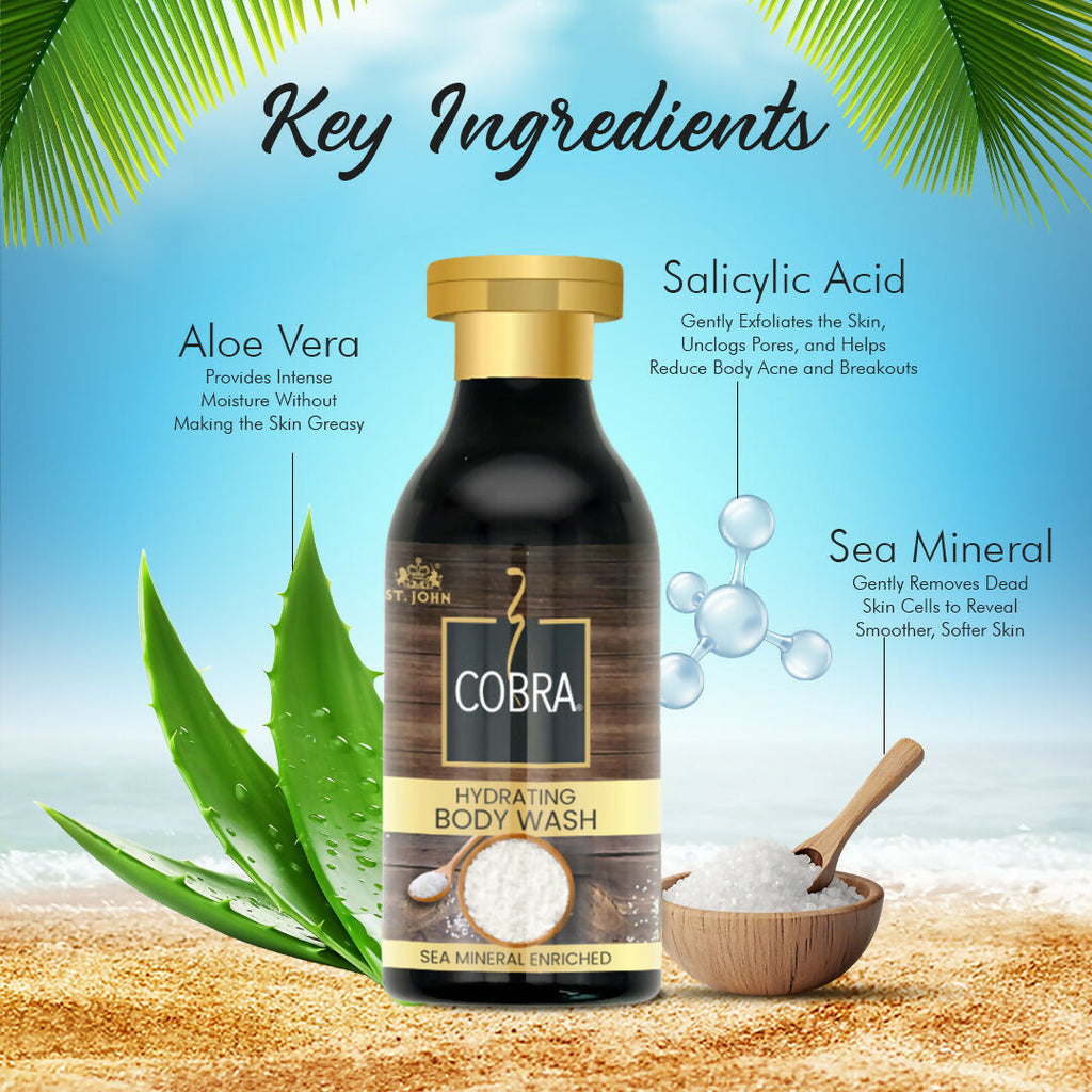 ST.JOHN Cobra Sea Mineral Enriched Body Wash Refreshing & Hydrating Deep Cleansing with Oceanic Minerals For All Skin Types