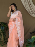 Vamsee Sai Pallavi Orange Organza Saree