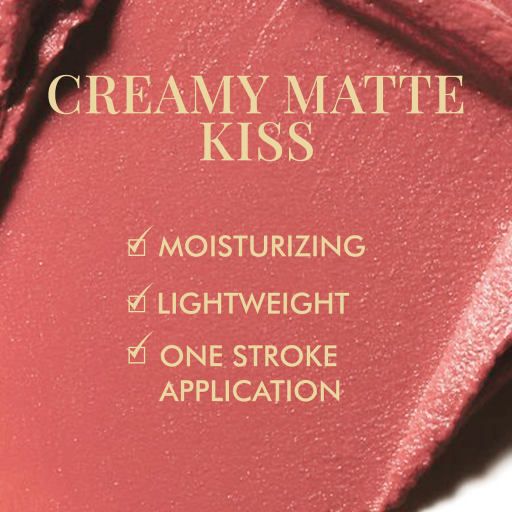 mCaffeine Shades Creamy Matte Kiss Bullet Lipstick Moisturizing Lightweight - Mauve Velvet