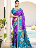 Shree Shyam Fashion Pochampalli Silk Violet Saree