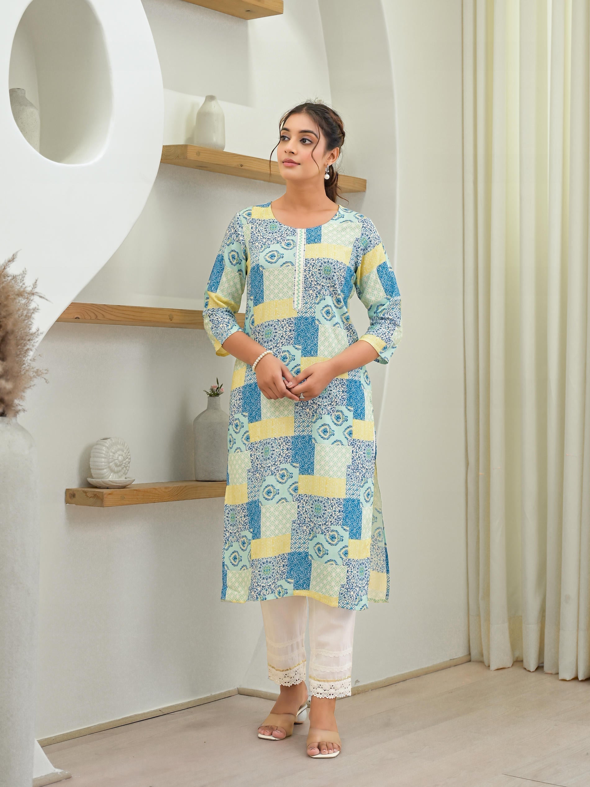 Juniper Multi Color Straight Kurta