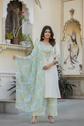 Juniper Multi Color Ethnic Printed Kurta Set with Dupatta