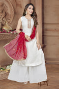 Joban Fashion White Faux Georgette with Sequin Hand Work Kurta Set