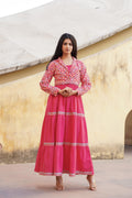 Juniper Pink Gulmohar Melody Tiered Maxi Dress