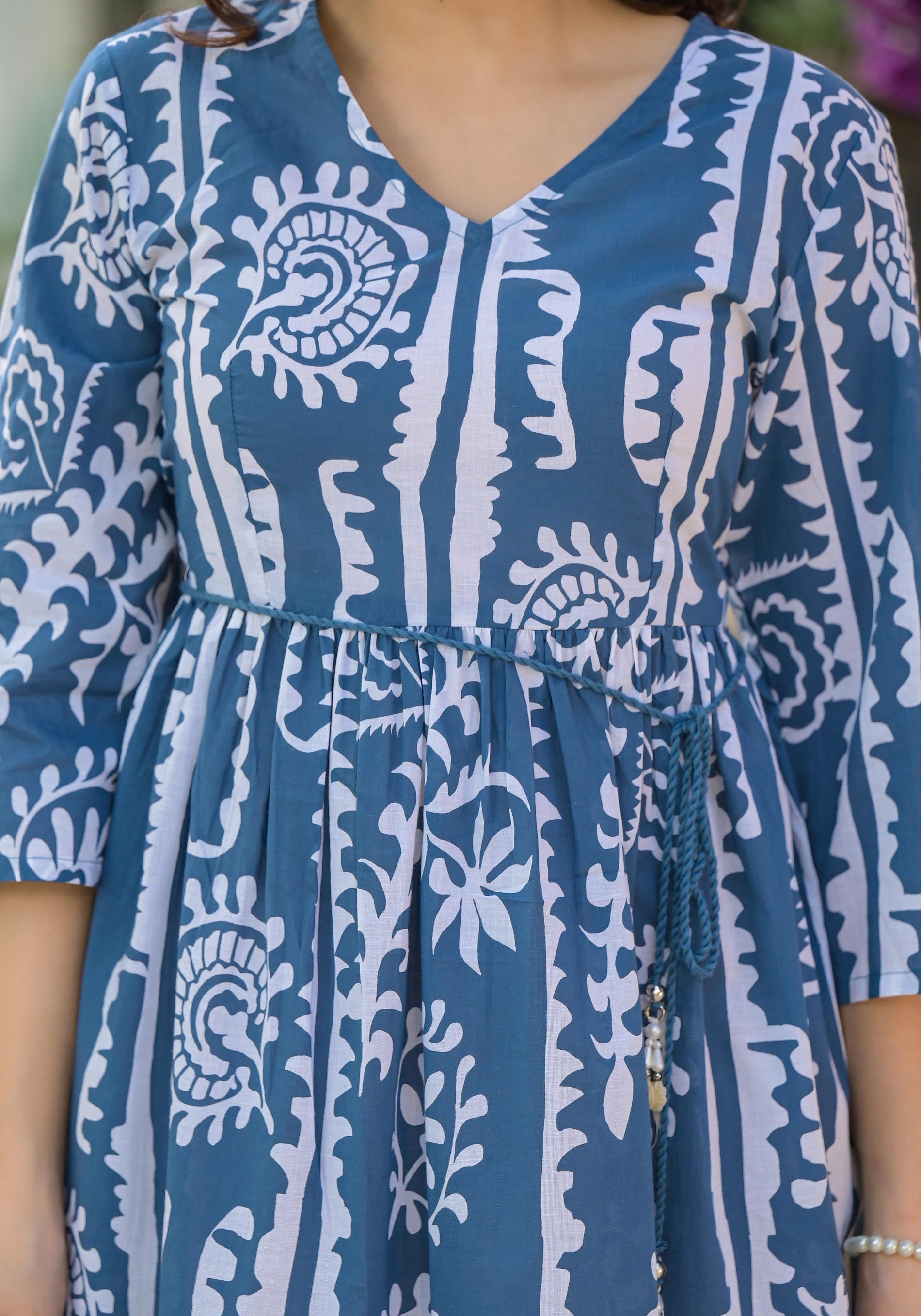Juniper Indigo Breeze Boho Printed Short Dress