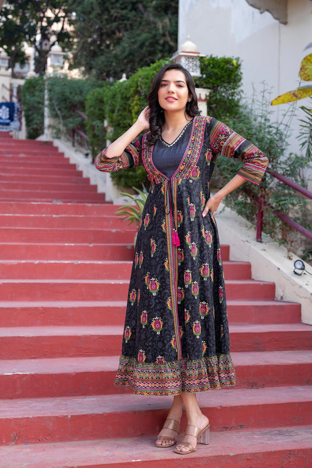 Juniper Women Printed Floral Fit & Flared Dress