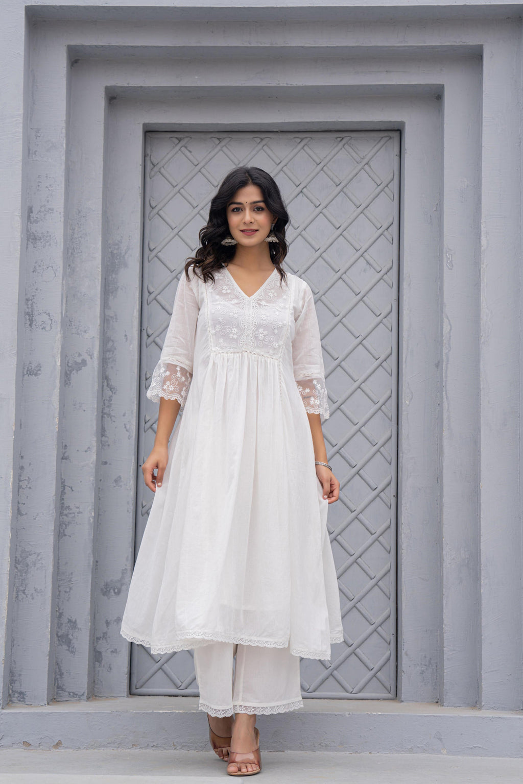 Juniper Women Embroidered Anarkali Kurta Set