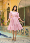 Juniper Blush Pink Bloom Fit & Flare Short Dress