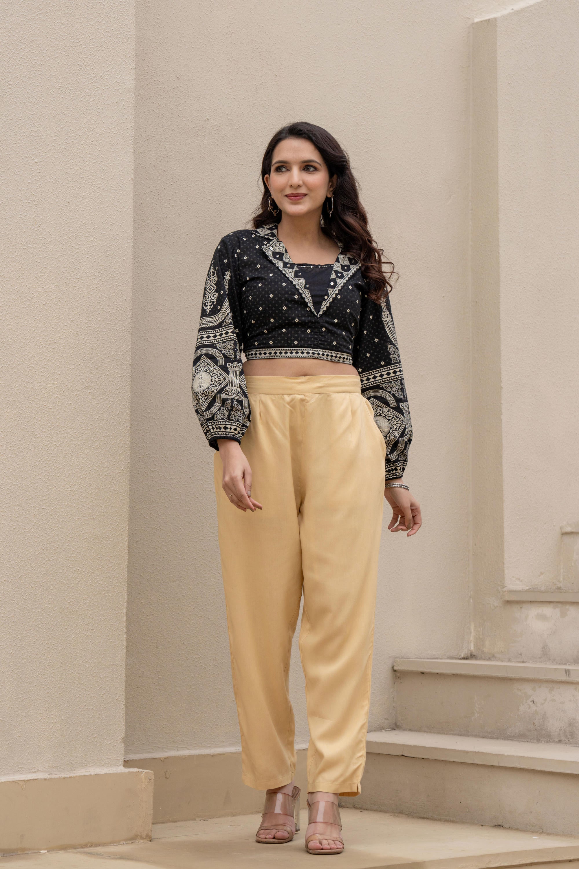 Juniper Gold Solid Viscose Pants