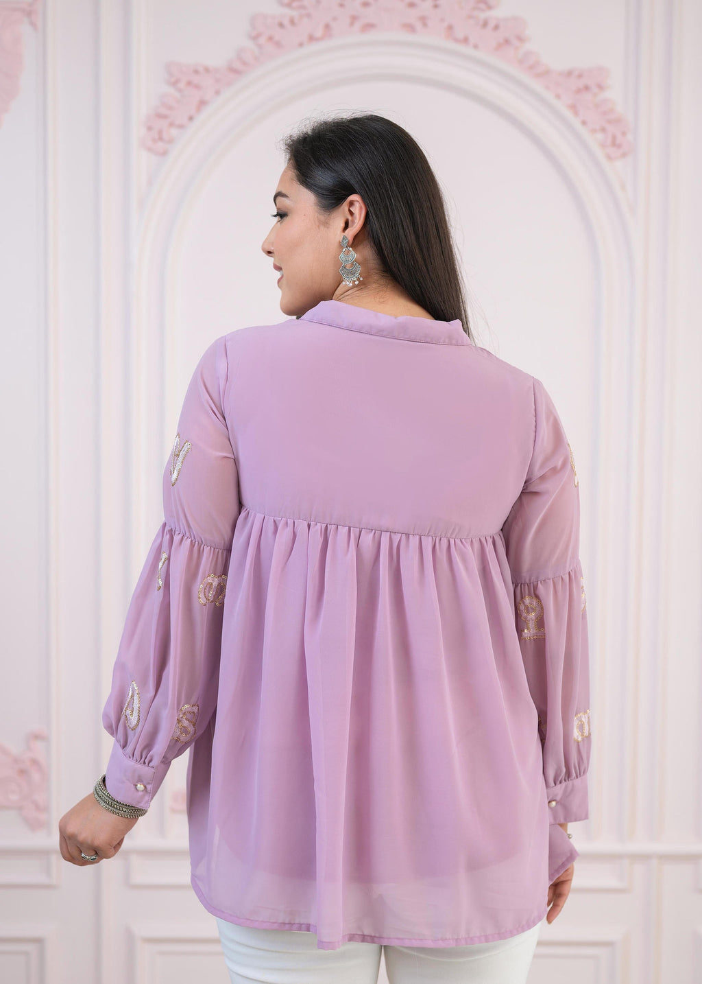 Juniper Lavender Embroidered Cotton Kurta with Pant