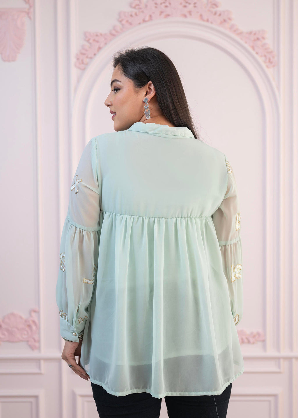 Juniper Mint Embroidered Cotton Kurta with Pant