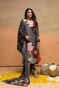 Juniper Olive Man Made Fiber Floral Printed Kurta With Pants & Dupatta Set With Sequence Work