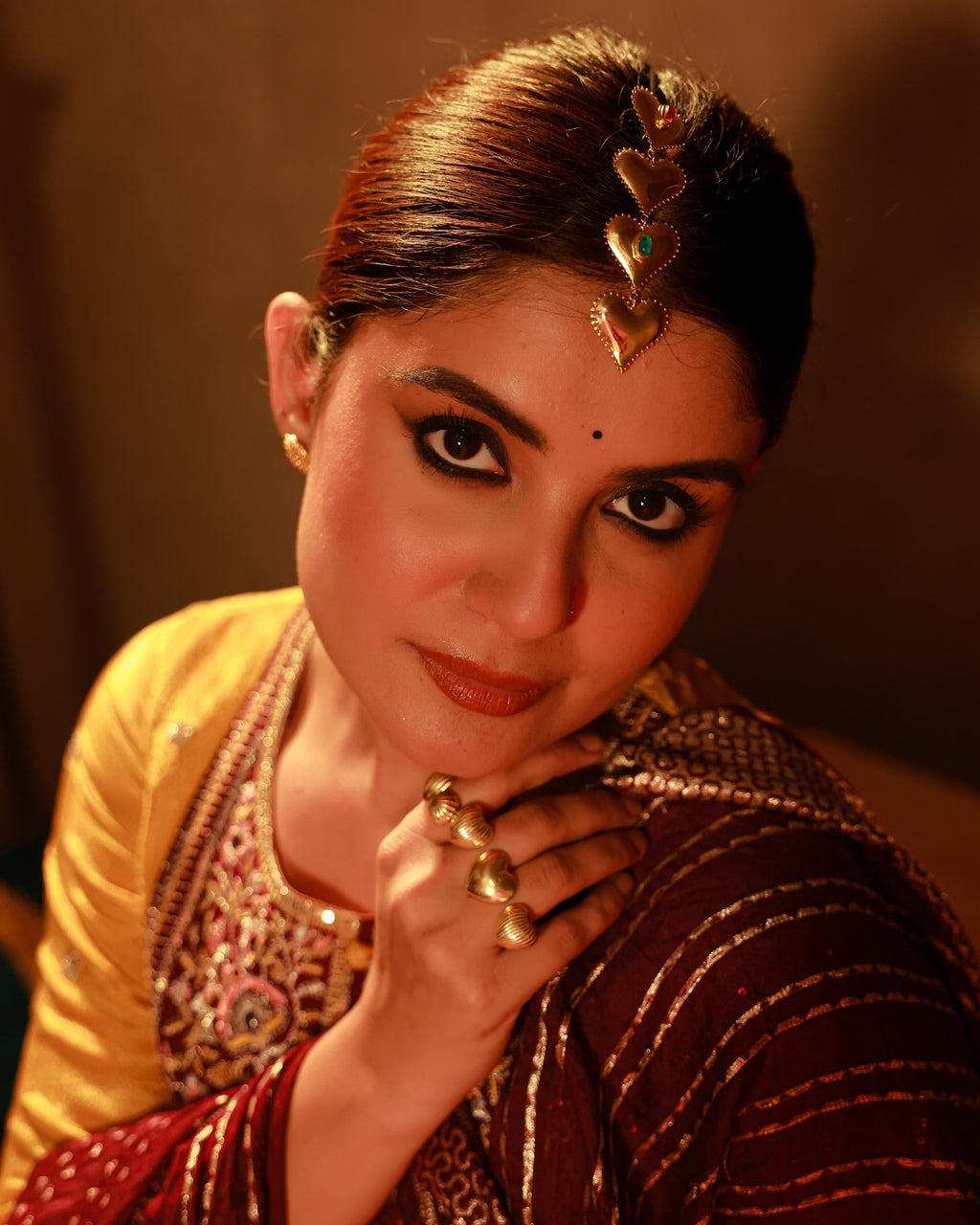 Juniper Mustard Nylon Flared Kurta Pant And Dupatta Set With Zari, Mirror, Thread & Sequin Work