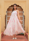 Juniper Women'S Pink & White Tie-Dye Tiered Cotton Long Dress