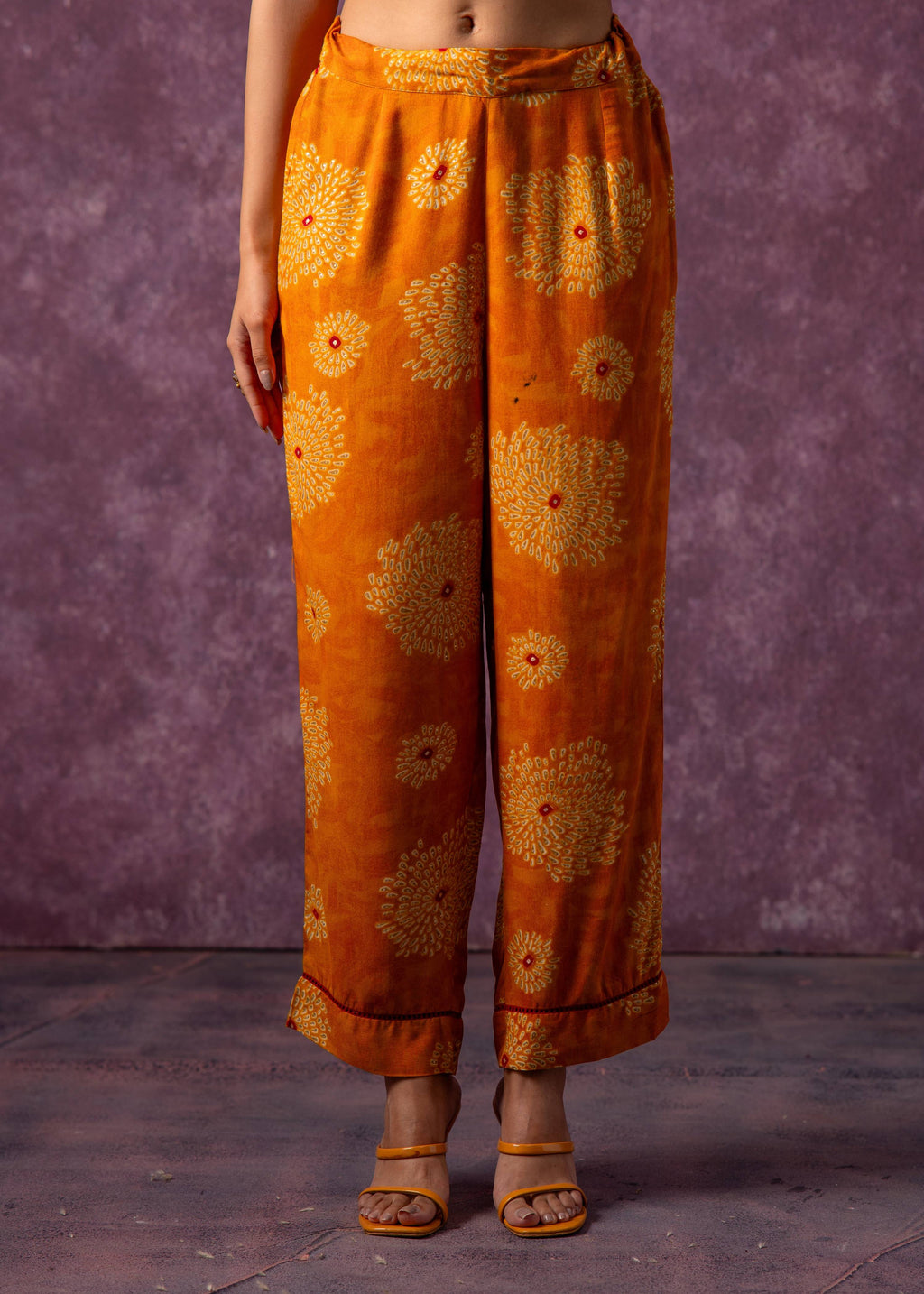Juniper Women'S Mustard Floral Printed Kurta With Pant Set