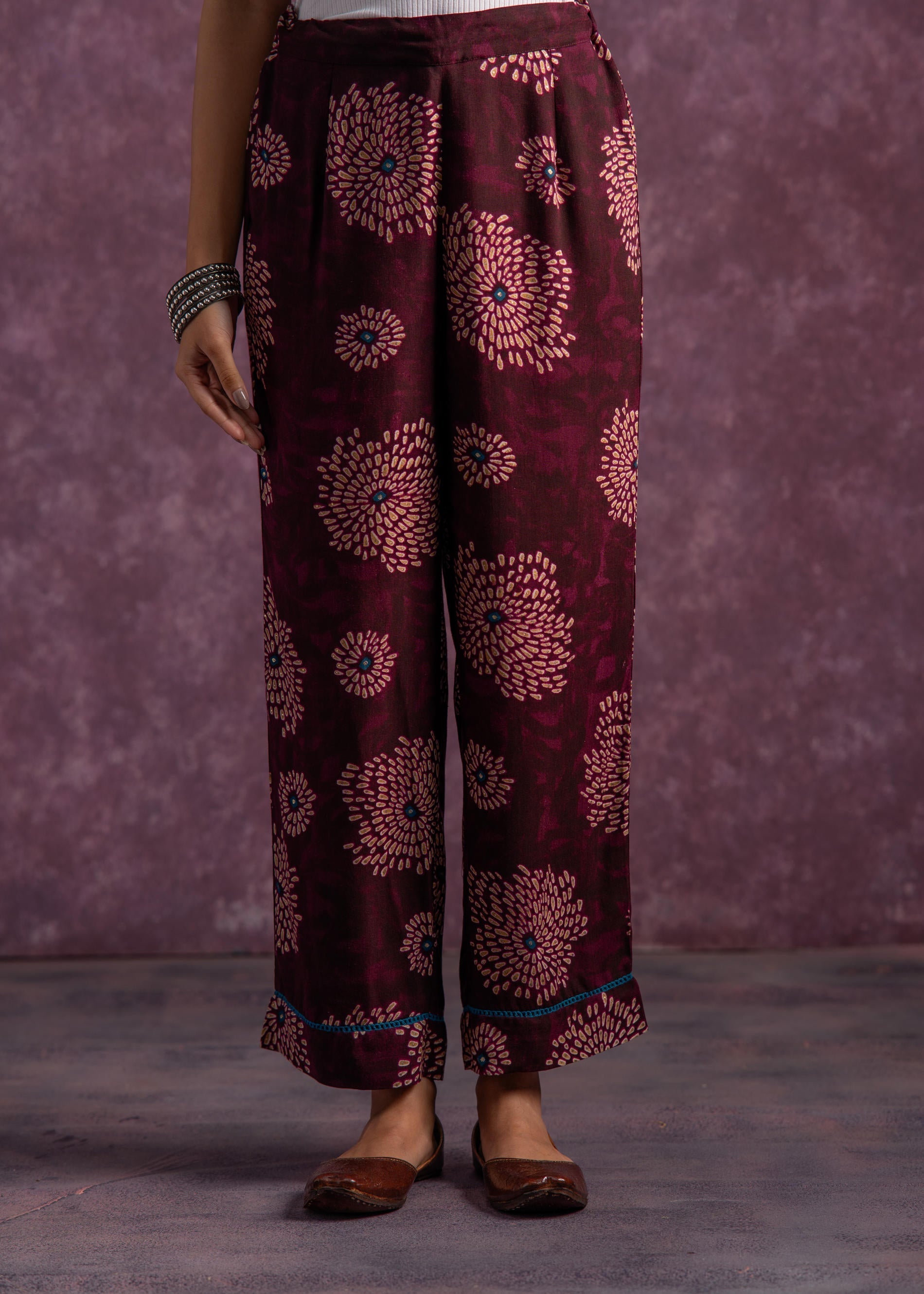 Juniper Women'S Purple Floral Printed Kurta With Pant Set