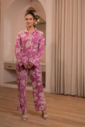 Juniper Purple Floral Printed Co-Ord Set With Button Details