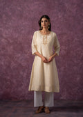 Juniper Ivory Glow Kurta Set With Subtle Zari Detailing