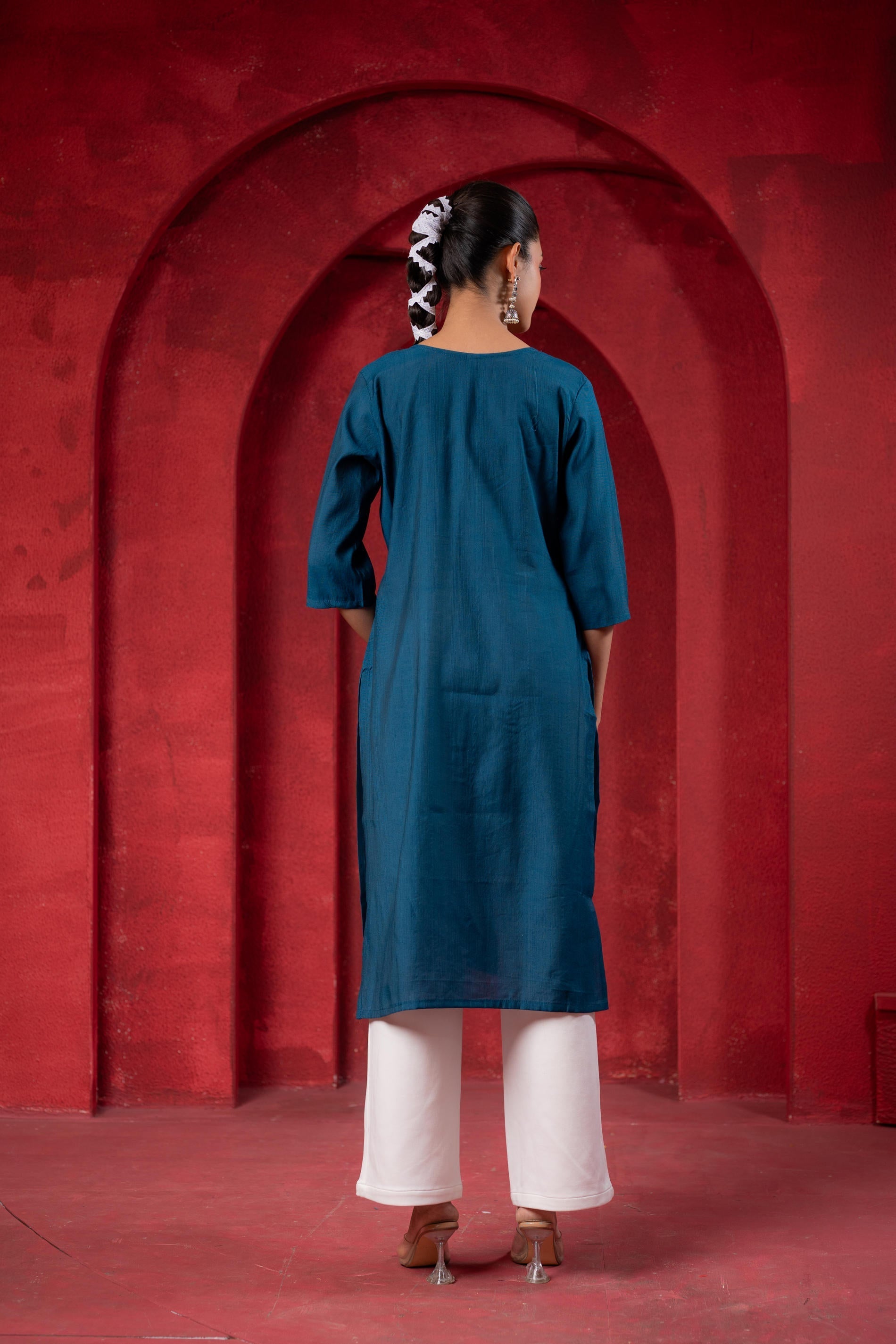 Juniper Teal Embroidered Kurta