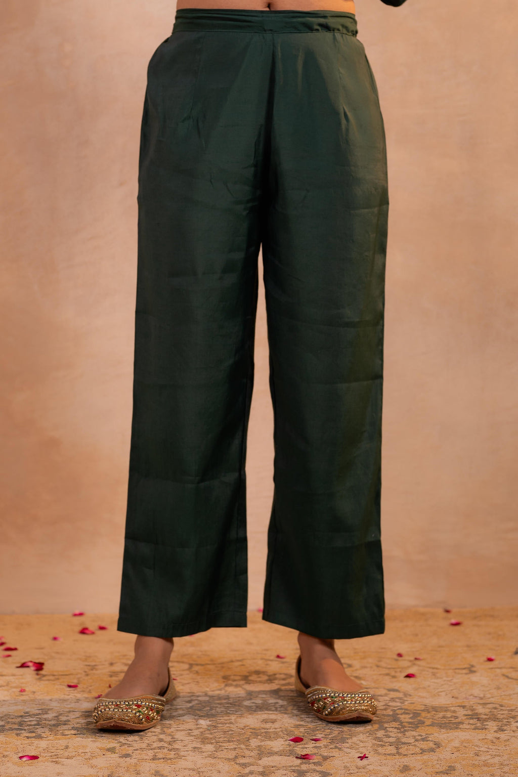 Juniper Bottle Green Serenity Embroidered Suit Set