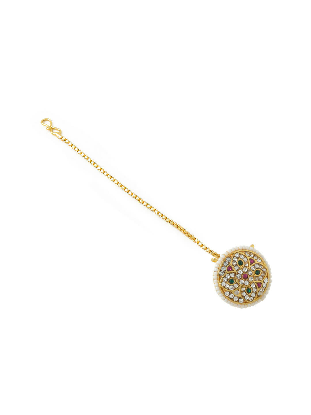 NVR Women's Trending Stylish Gold-Polished Maang Tikka