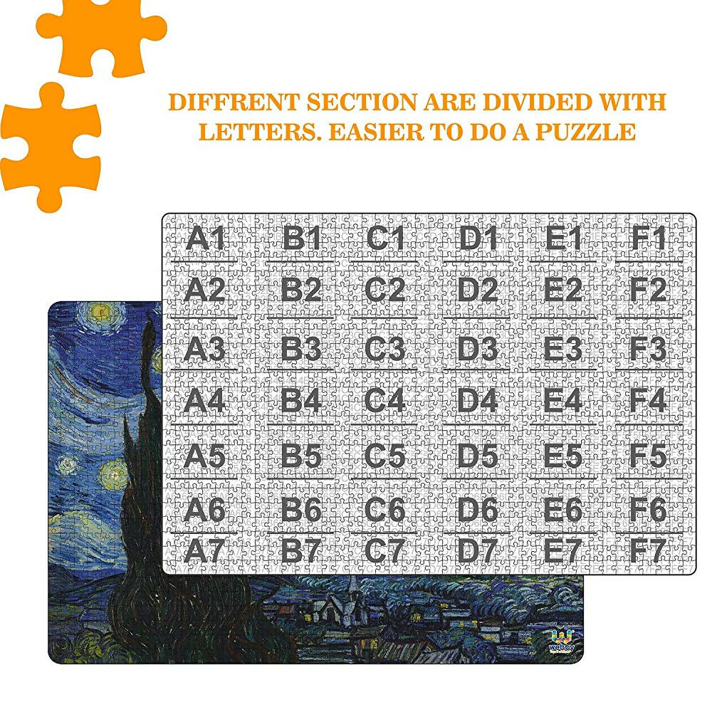 Webby Wooden Starry Night Painting Jigsaw Puzzle-1000 Pcs
