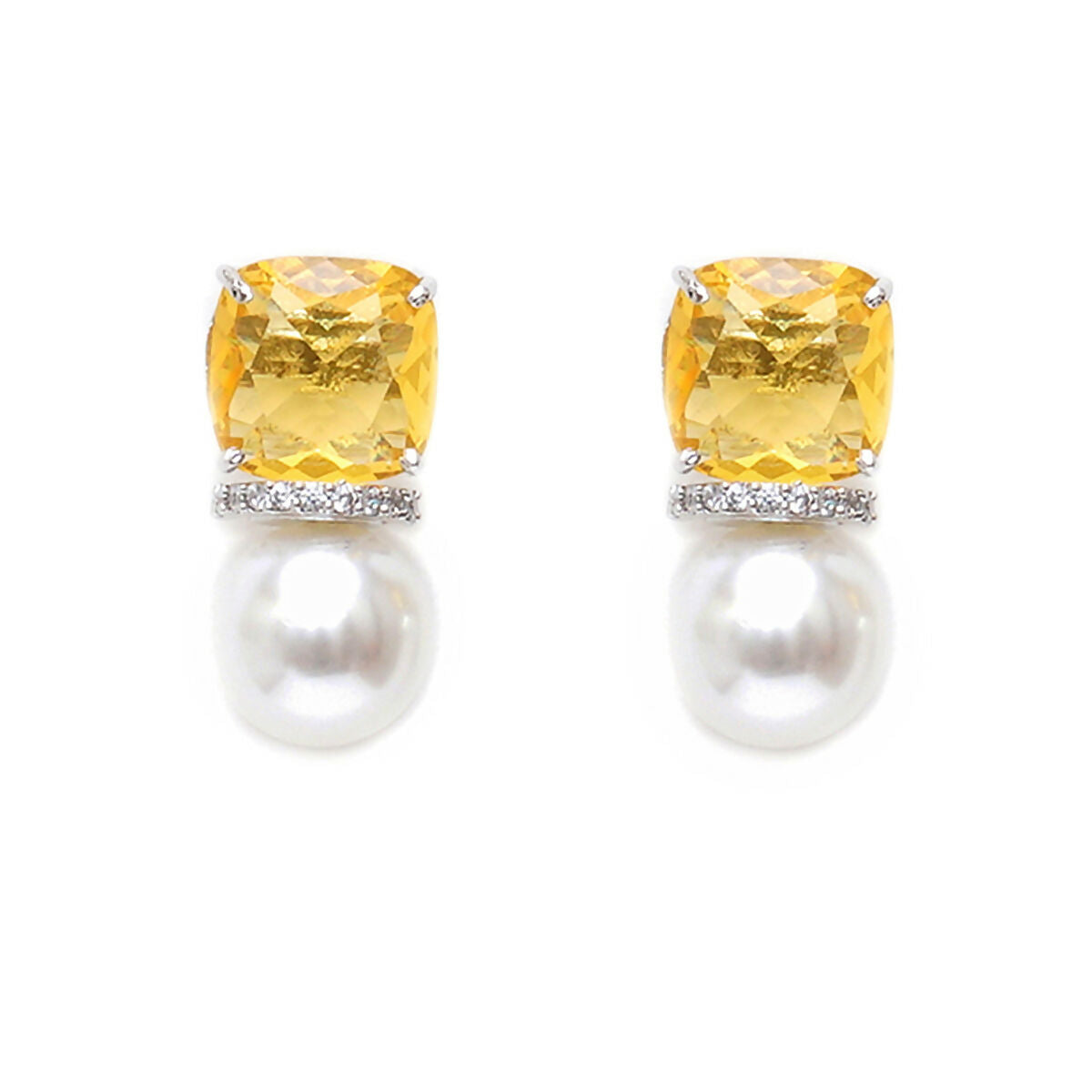 Yellow Pearl Studs- Ruby Raang