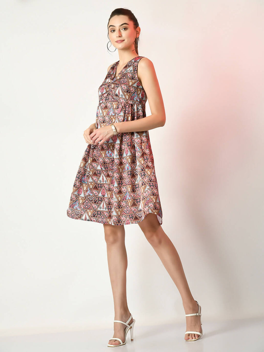 Myshka Women's Multi A-Line Printed Dress