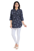 Snehal Creations Ethnic Galore Blue Short Tunic Top for Women