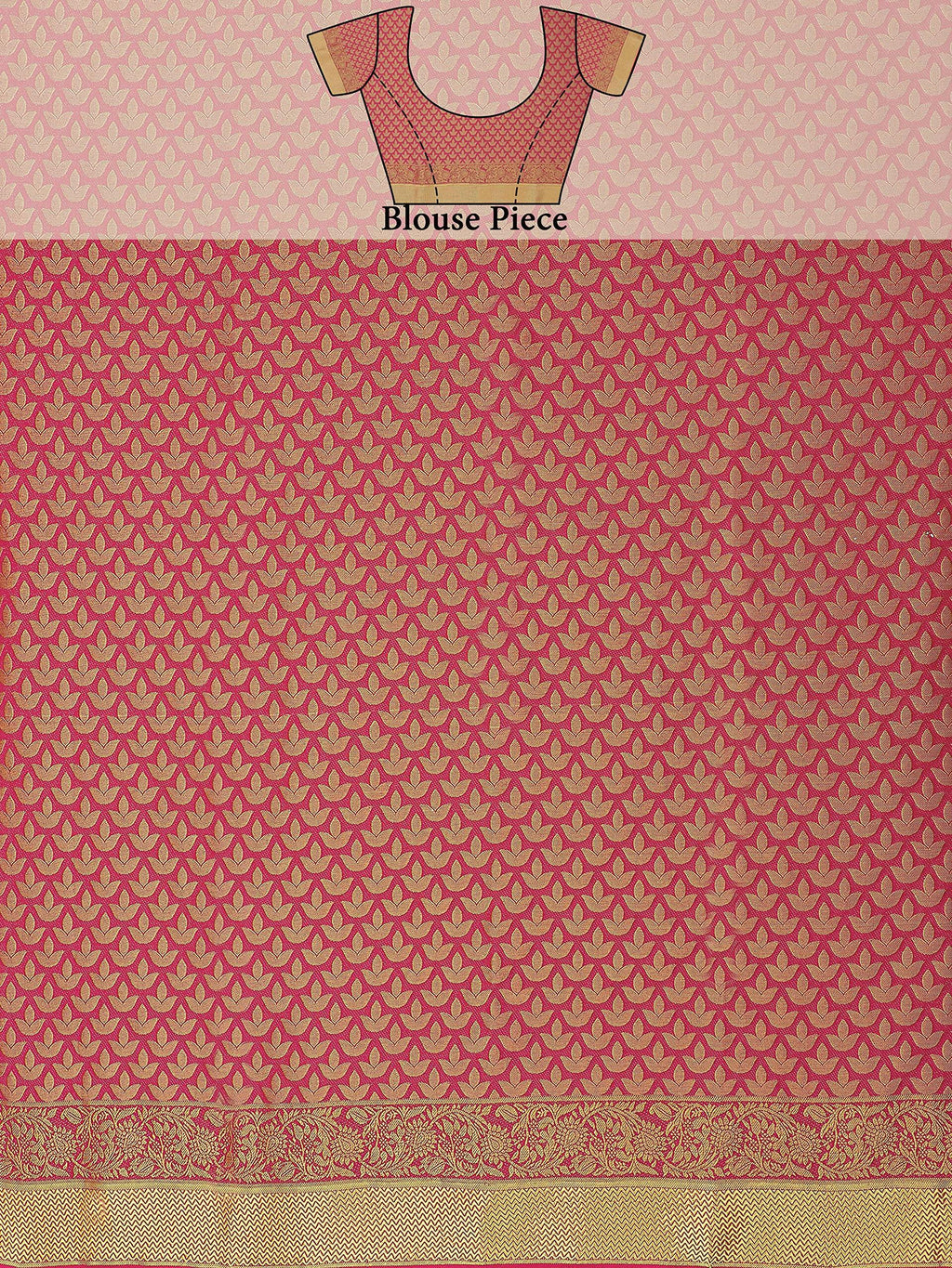 Mimosa Women's Kanchipuram Art Silk Pink Saree