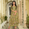 PartyWear Designer Golden Yellow Pure Maslin Palazzo Suit - Anbazaar