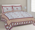 Rudra Bazaar Grey 210 TC Cotton Double King Bedsheet With 2 Pillow Covers