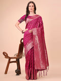 Shree Shyam Fashion Lichi Silk Magenta Saree
