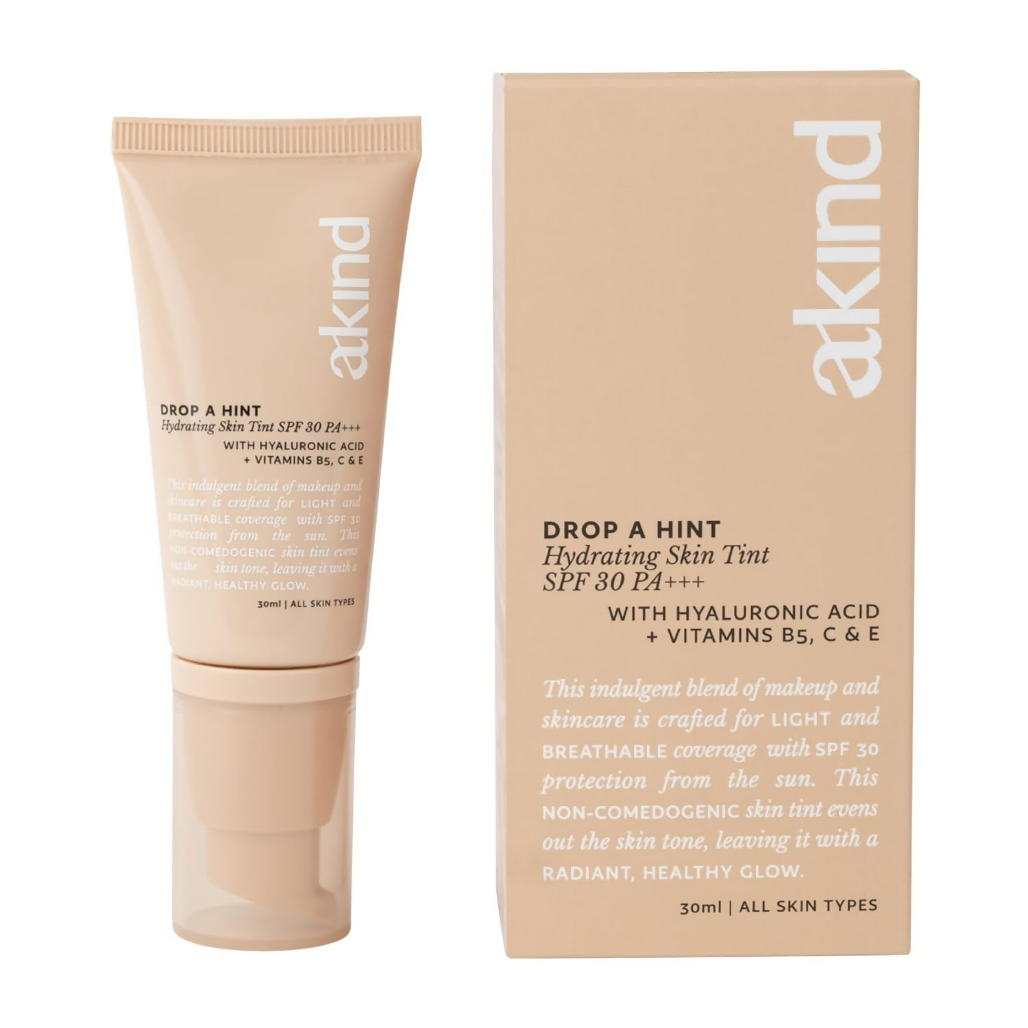 Akind Drop A Hint Hydrating Skin Tint Spf 30 Pa+++ 140 Beige