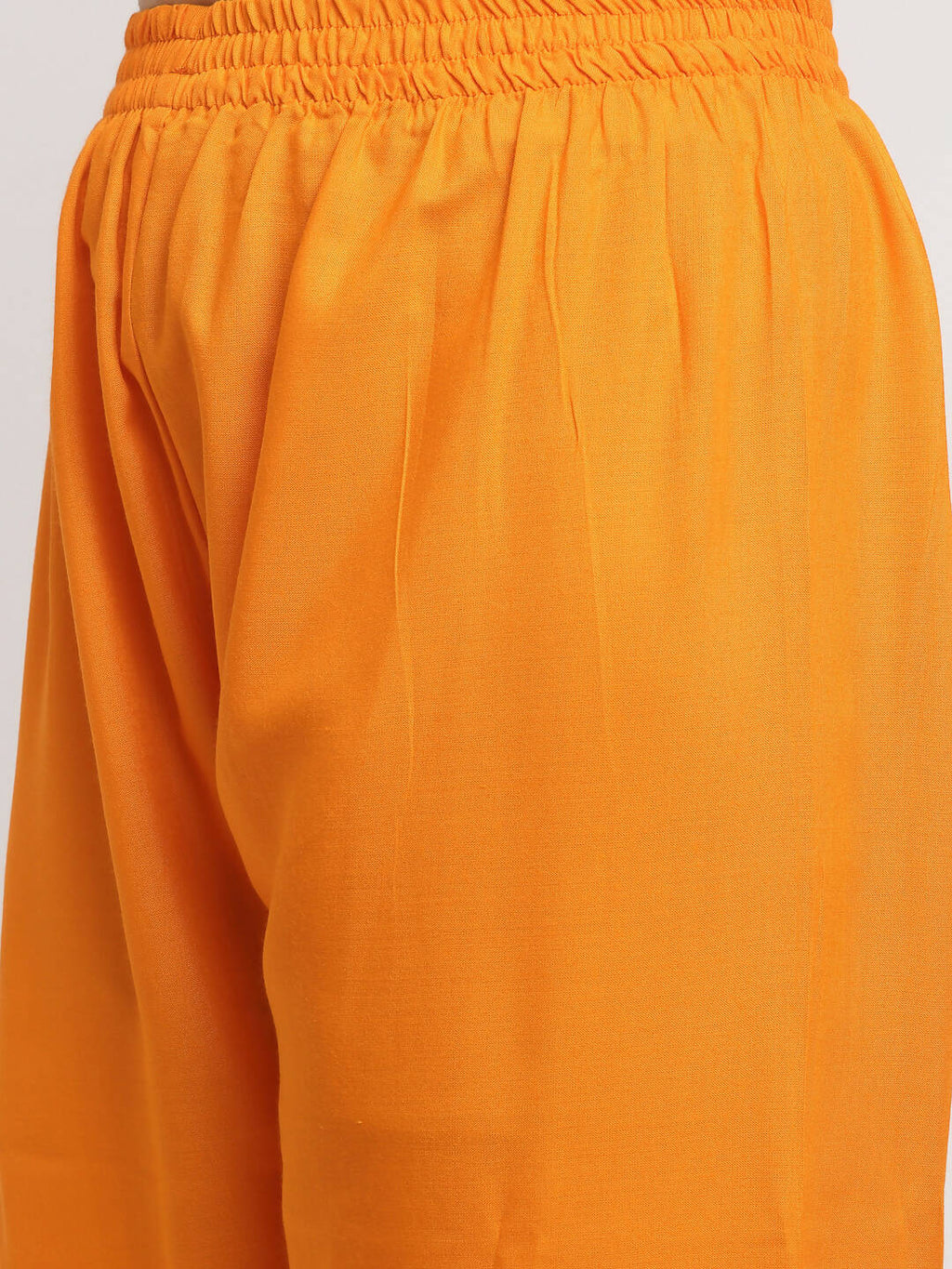Rudra Bazaar Orange Anarkali Lace Work Kurta with Pyjamas & Dupatta