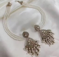 Jewel City Latest Traditional Wedding Earring With Hair Chain For Women