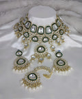 Jewel City Crystal Glass Kundan Choker Set with Maang Tikka - Royal Wedding Collection (Premium Pearl Drops)