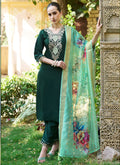 Vegaa Fashion Green Viscose Rayon Embroidered Salwar Suit
