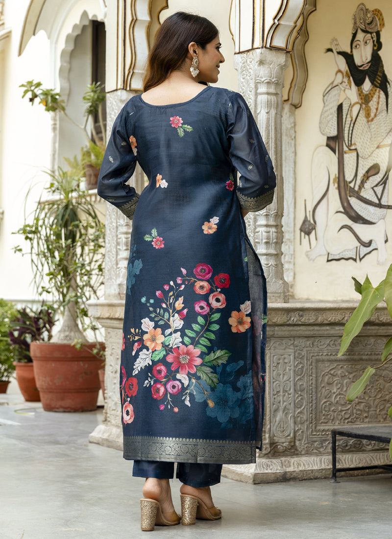 Vegaa Fashion Grey Viscose Silk Beads Work Desginer Suit