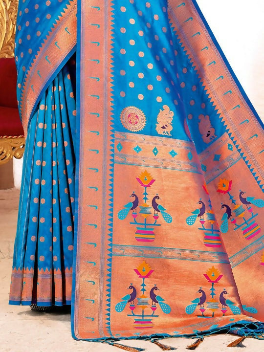 Shree Shyam Fashion Paithani Silk Blue Saree