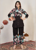 Prazu Fashion Wine Pure Cotton Stylish Prints Co-Ords Set