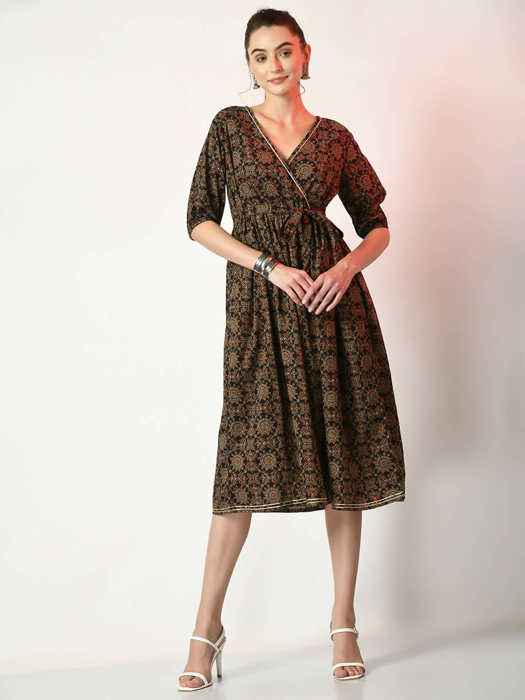 Myshka Women's Multi Empire Printed Dress