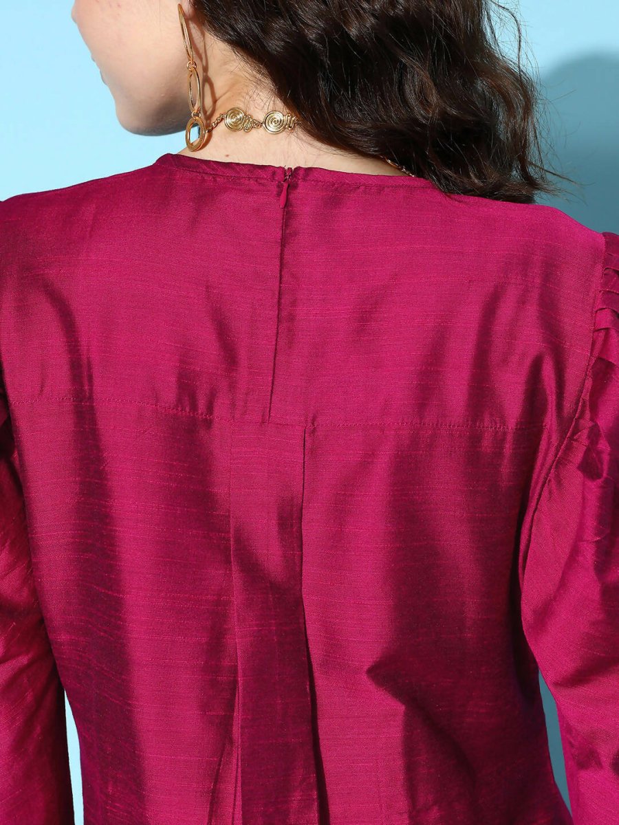 Ahalyaa Women's Traditional wear Kurta Set - Burgundy