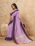 Shree Shyam Fashion Purple Linen Saree