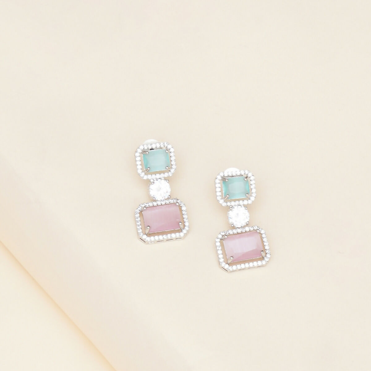 Jade and Blush Pink Earrings- Ruby Raang