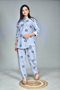 Morchari Digital Print Semi Muslin Co-Ord Set Top & Trouser-Multicolor