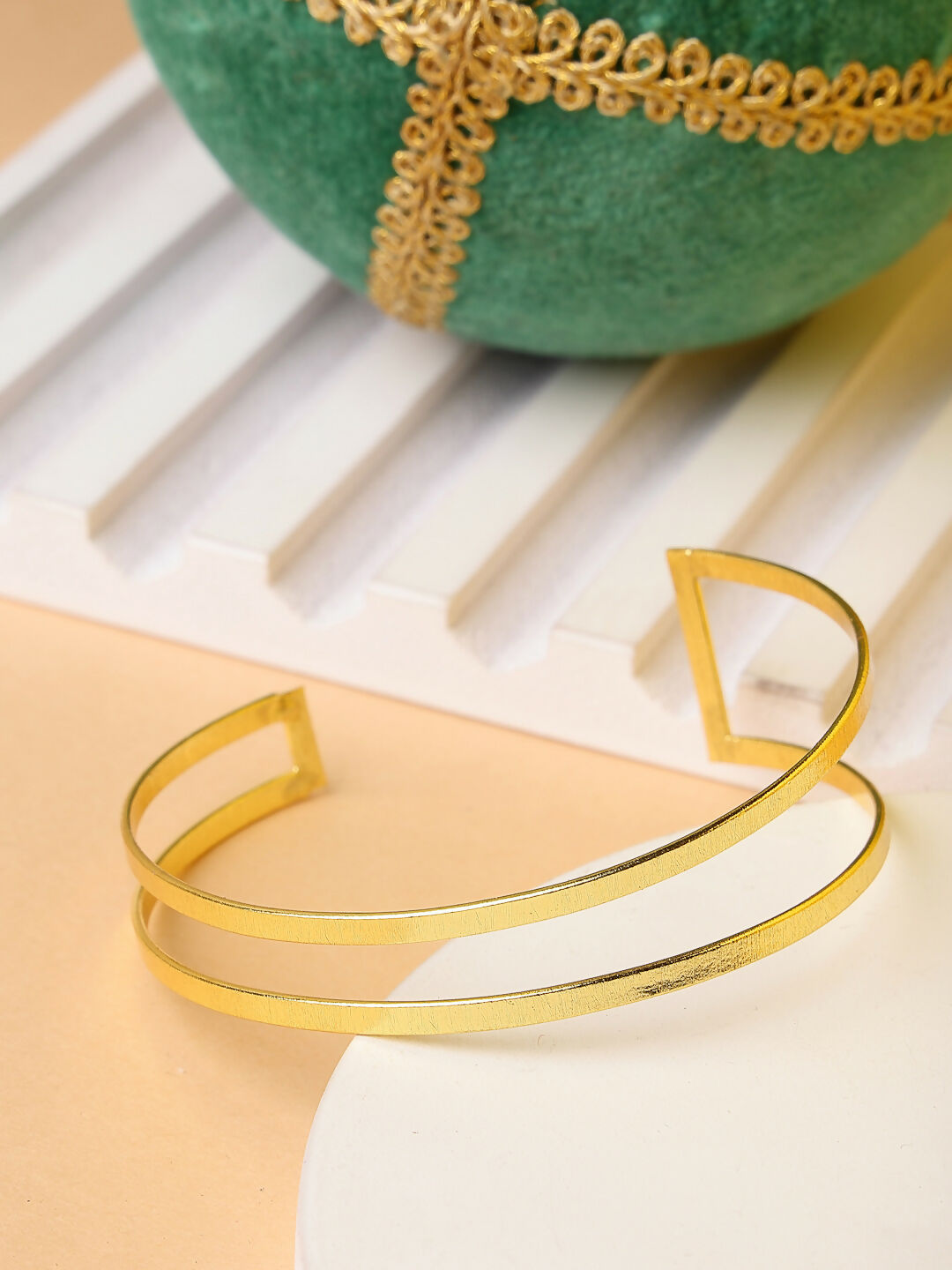 NVR Women Gold-Polished Western Cuff Bracelet